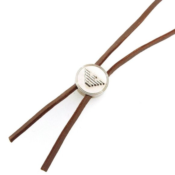 EMPORIO ARMANI strap Eagle mark Silver hardware �~ leather Auth used T17336 - Picture 1 of 7